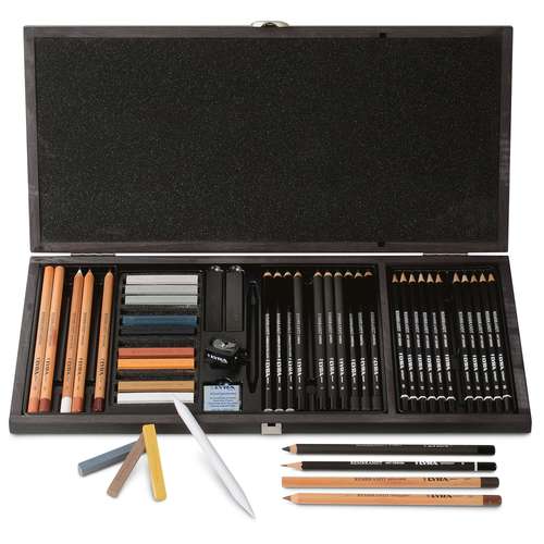 LYRA | REMBRANDT Drawing set — 47 item wooden presentation case